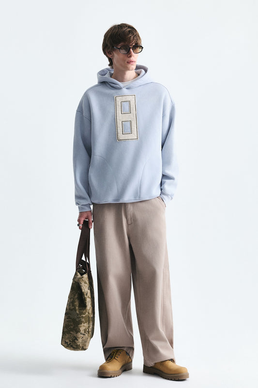 Numara Baskılı Oversize Sweatshirt