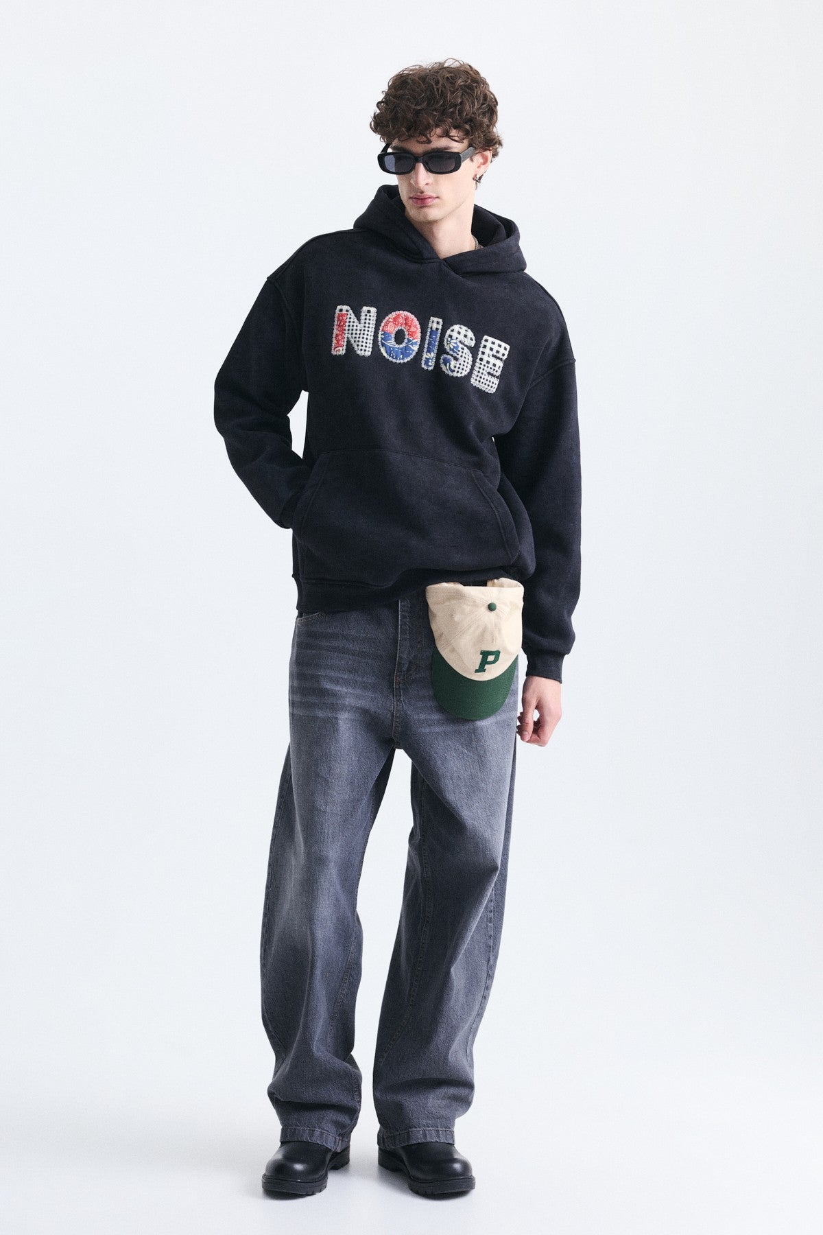 Nakışlı Oversize Kapüşonlu Sweatshirt