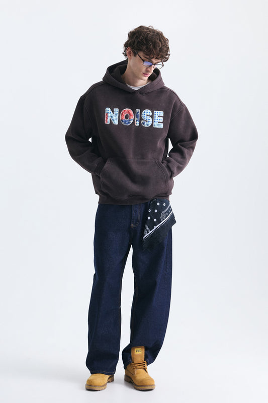Nakışlı Oversize Kapüşonlu Sweatshirt