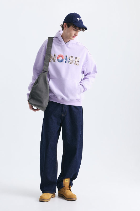 Nakışlı Oversize Kapüşonlu Sweatshirt