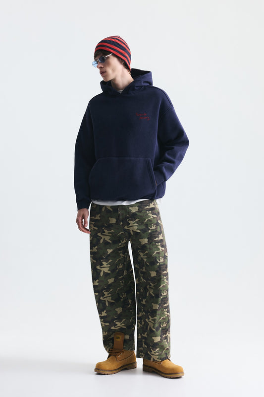 Oversize Sırt Baskılı Sweatshirt