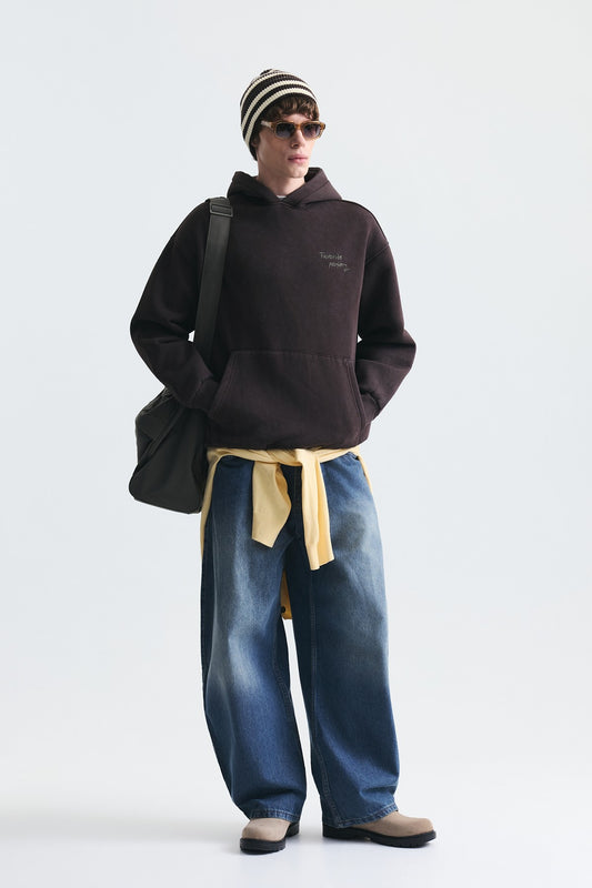 Oversize Sırt Baskılı Sweatshirt