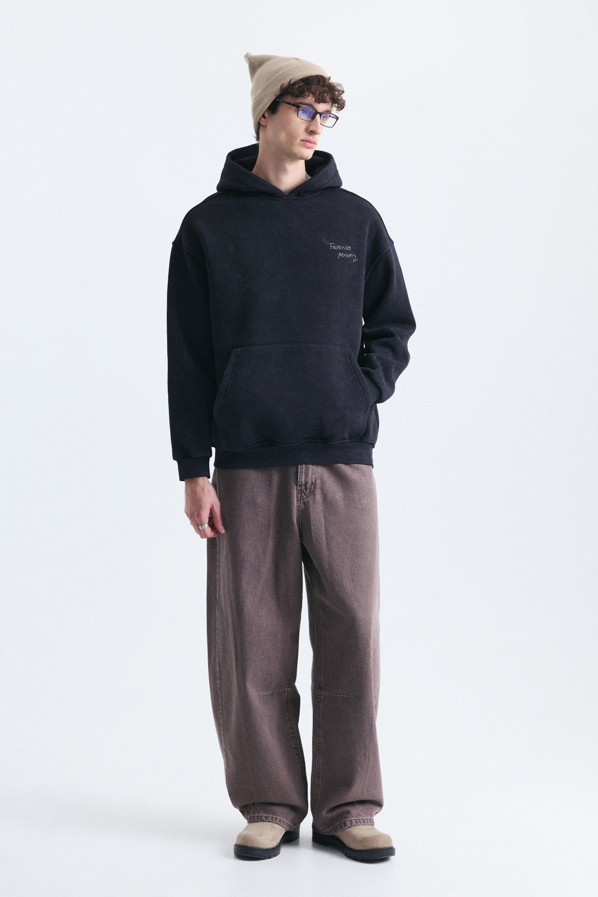 Oversize Sırt Baskılı Sweatshirt