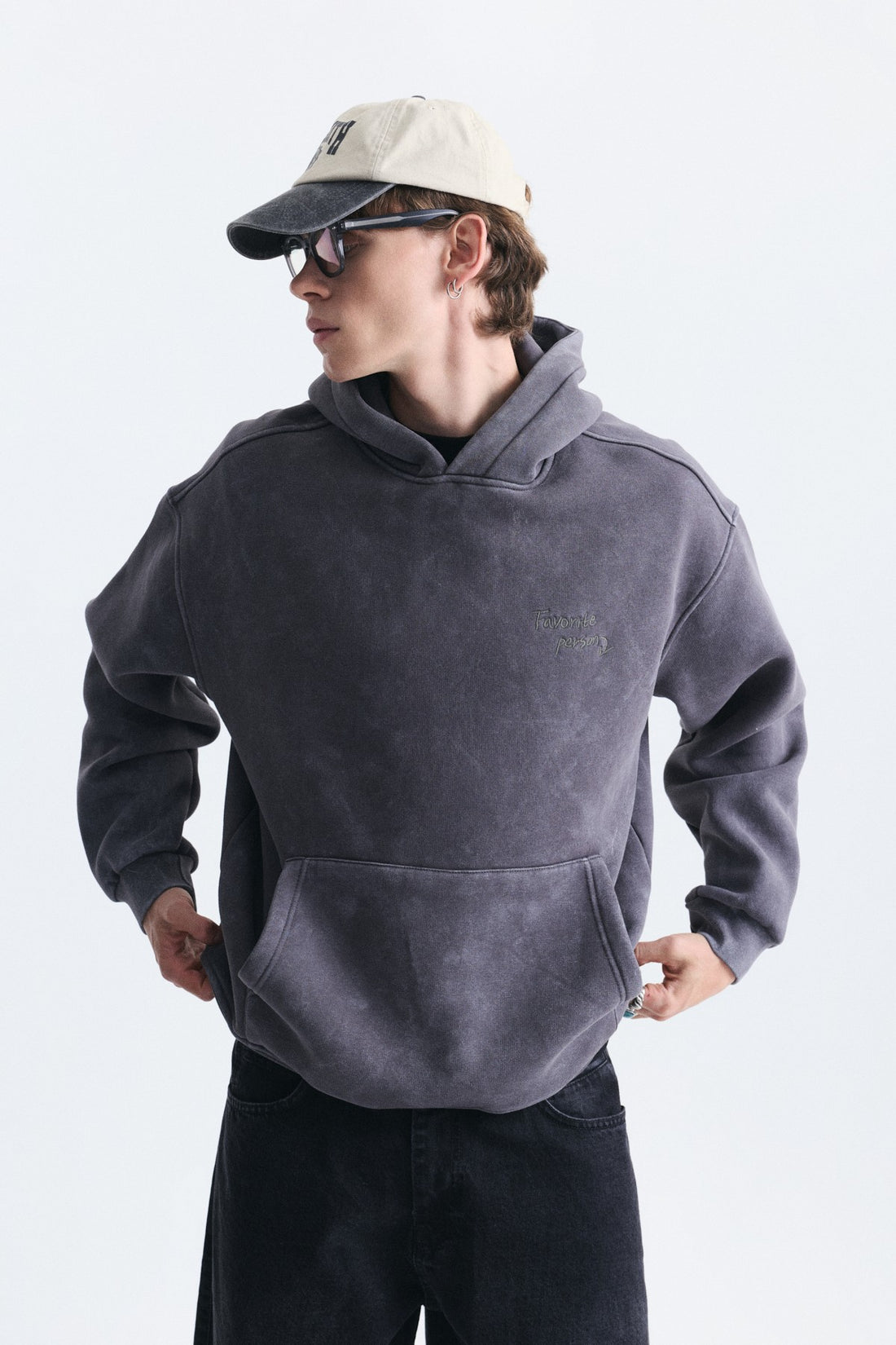 Oversize Sırt Baskılı Sweatshirt