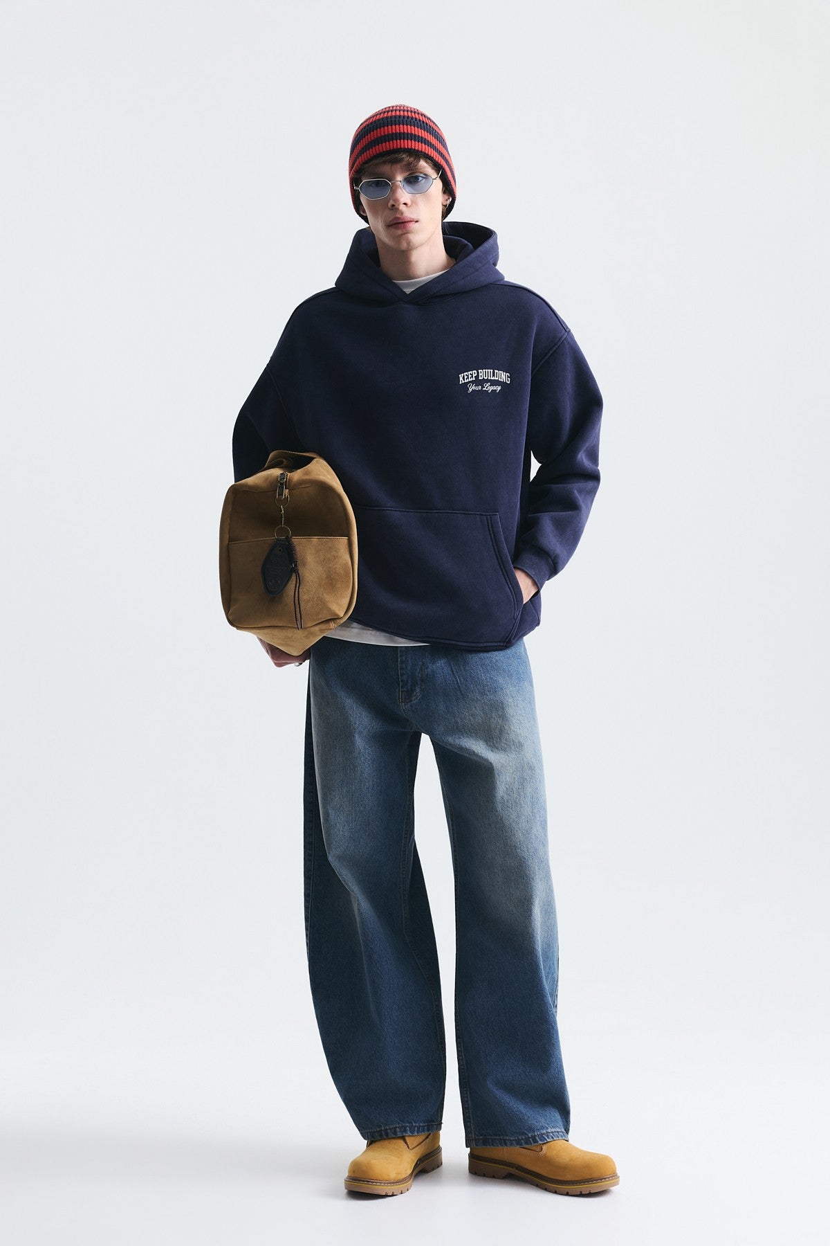 Oversize Yıkamalı Kapüşonlu Sweatshirt