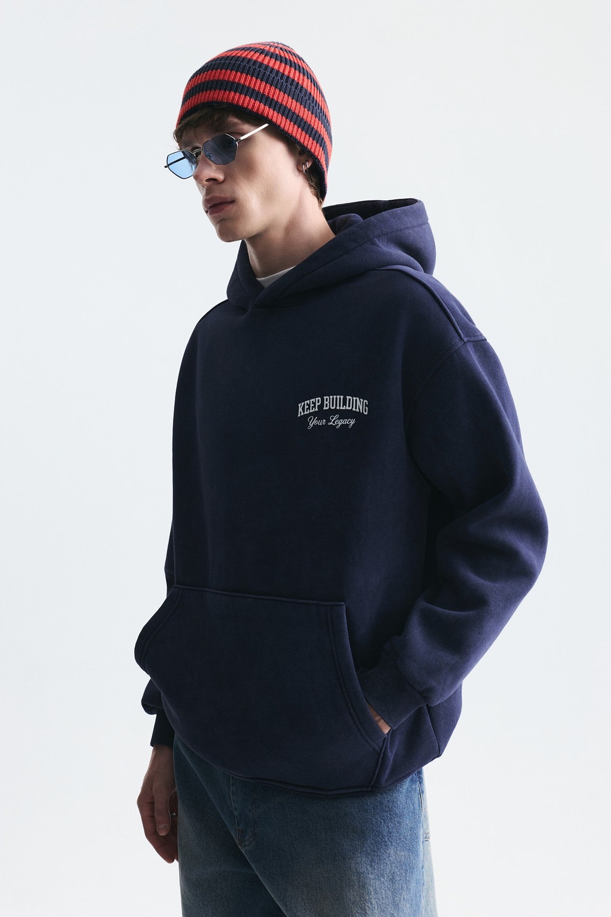 Oversize Yıkamalı Kapüşonlu Sweatshirt
