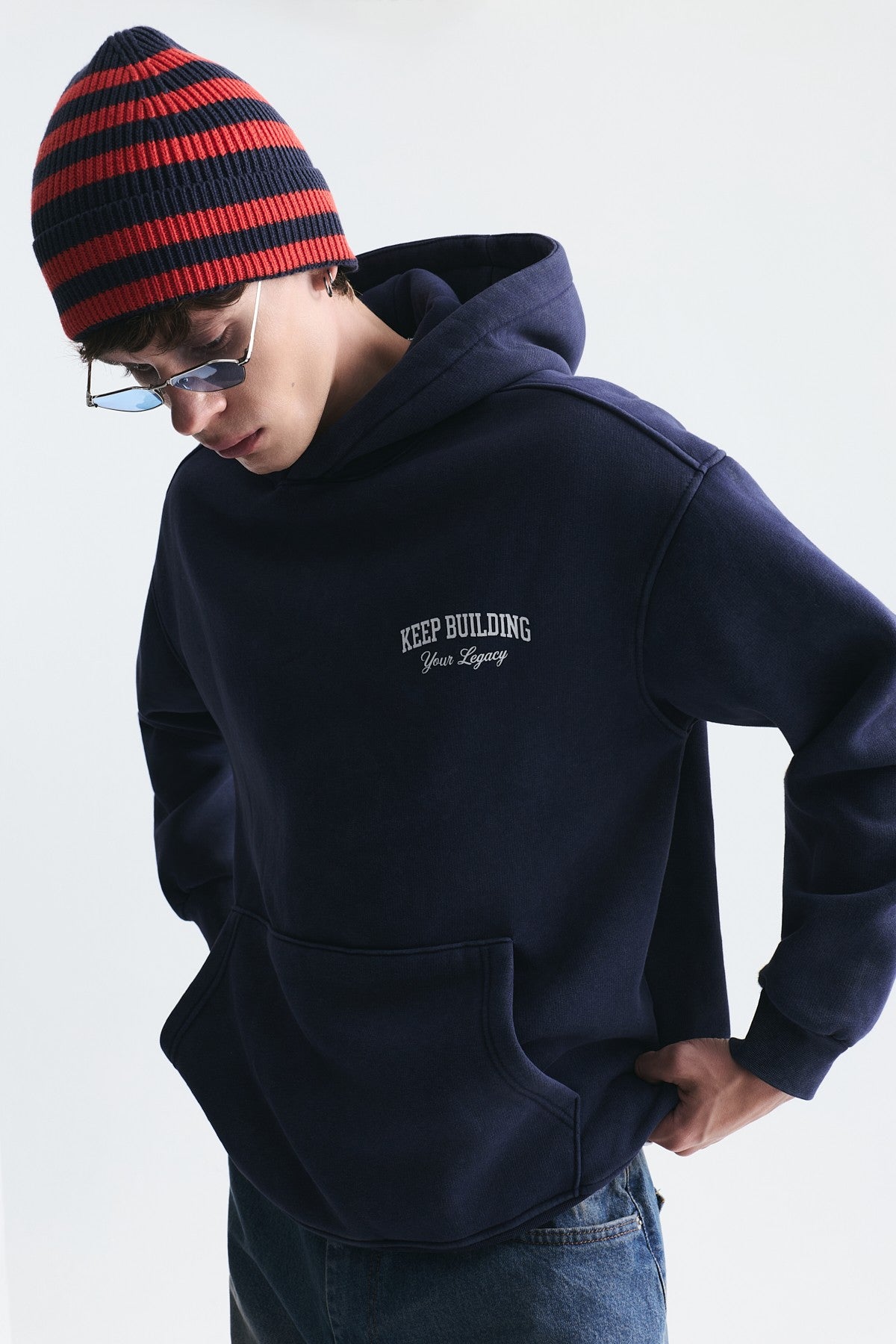 Oversize Yıkamalı Kapüşonlu Sweatshirt