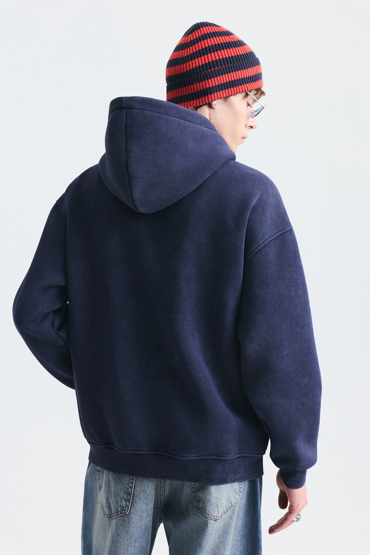 Oversize Yıkamalı Kapüşonlu Sweatshirt