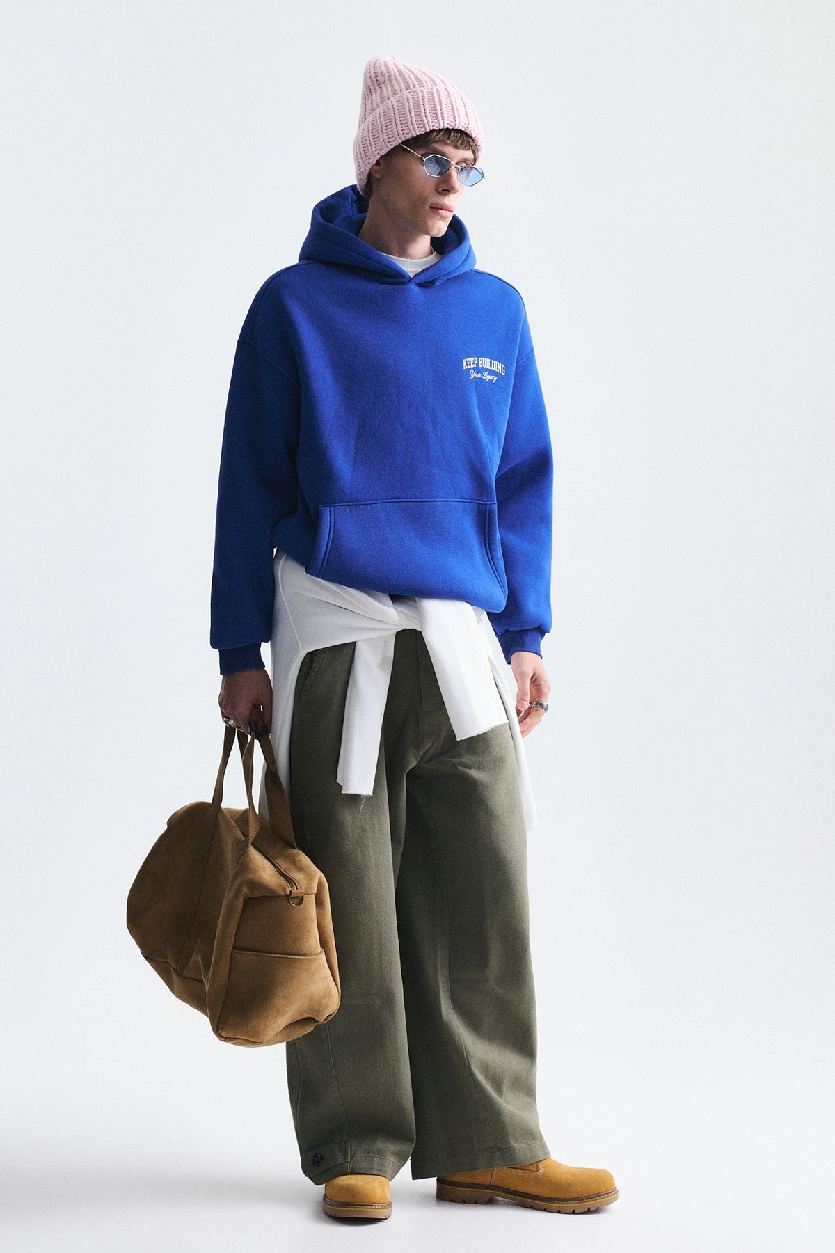 Oversize Yıkamalı Kapüşonlu Sweatshirt
