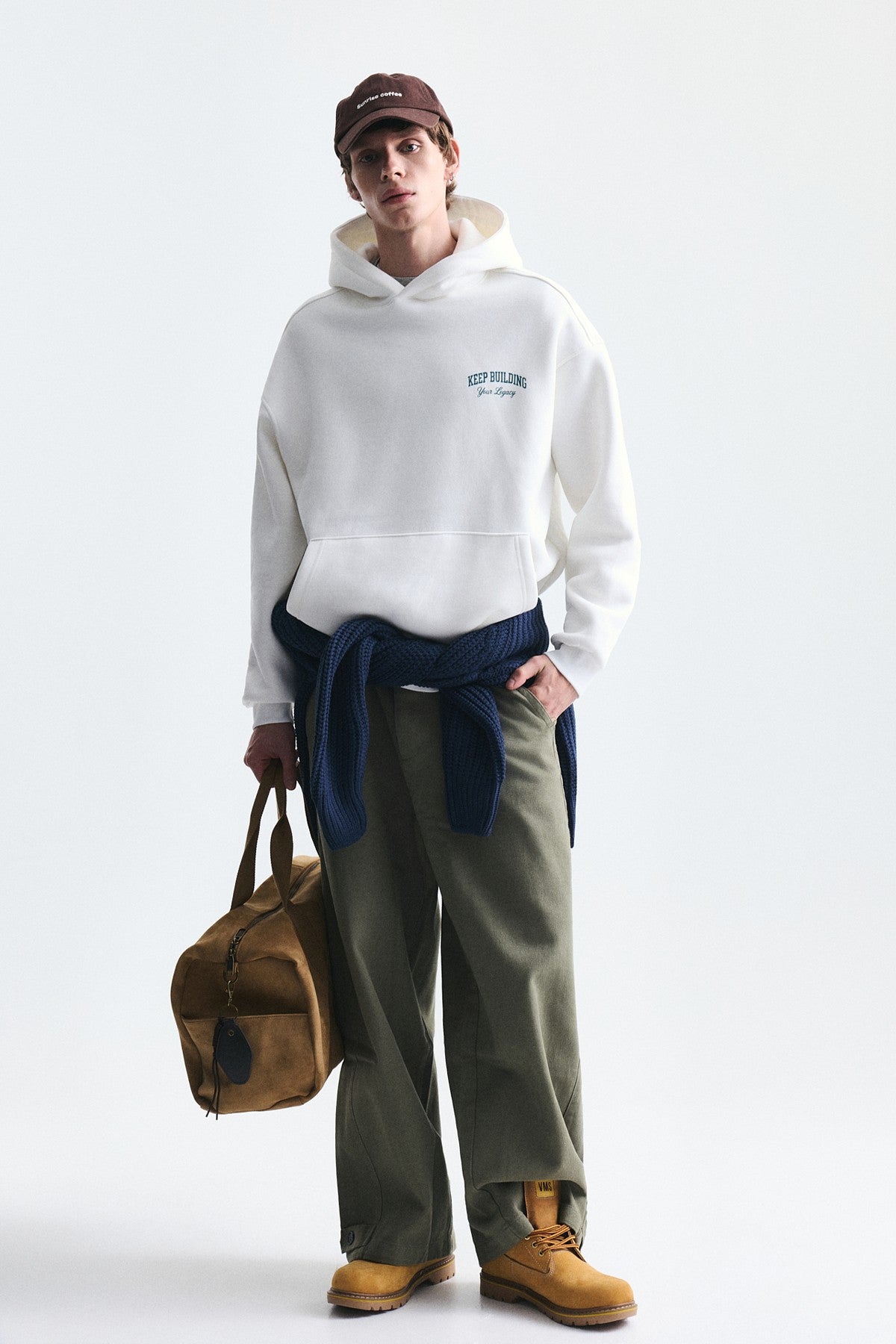 Oversize Yıkamalı Kapüşonlu Sweatshirt
