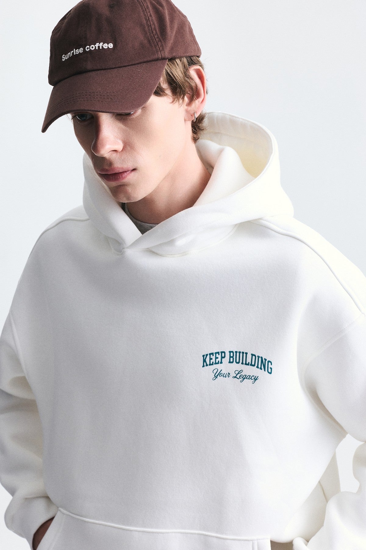 Oversize Yıkamalı Kapüşonlu Sweatshirt