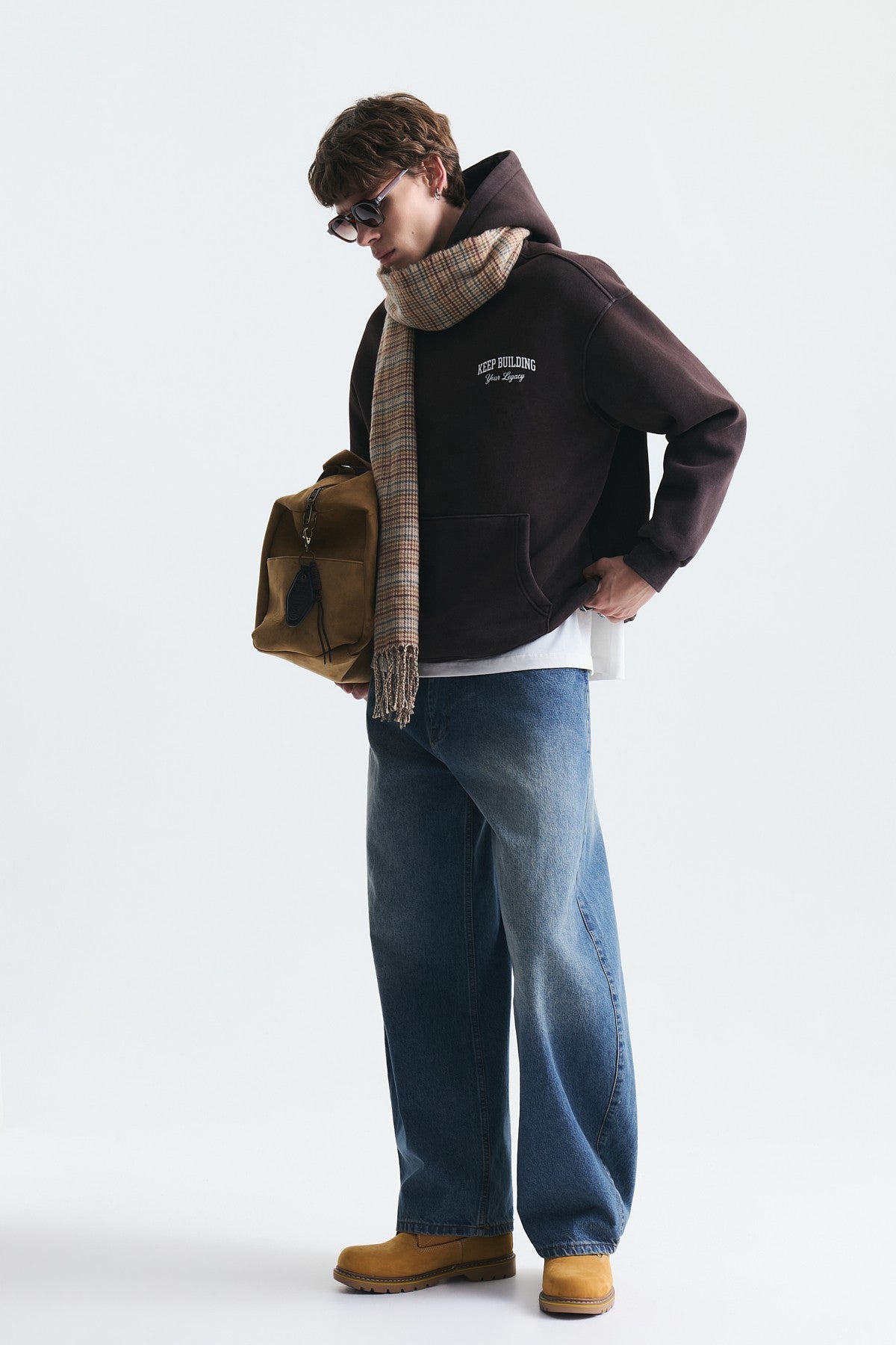 Oversize Yıkamalı Kapüşonlu Sweatshirt