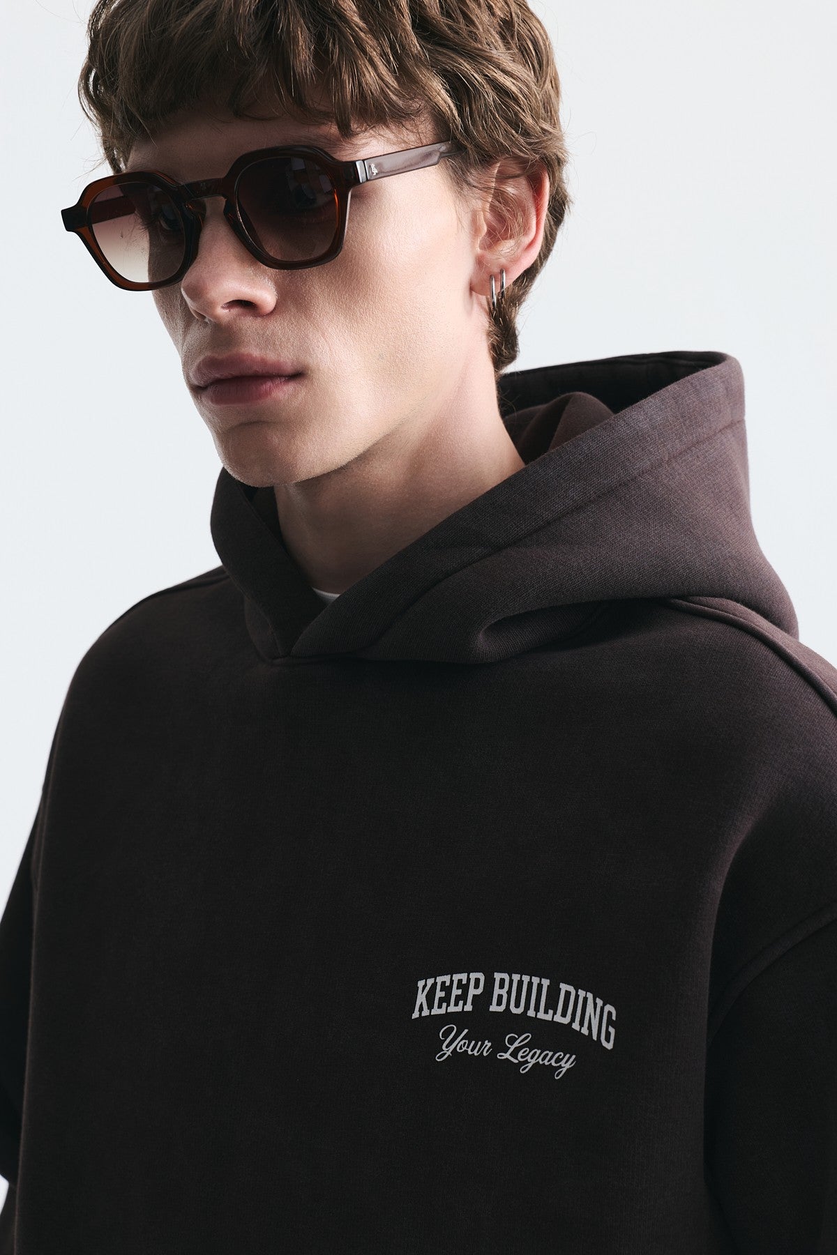 Oversize Yıkamalı Kapüşonlu Sweatshirt