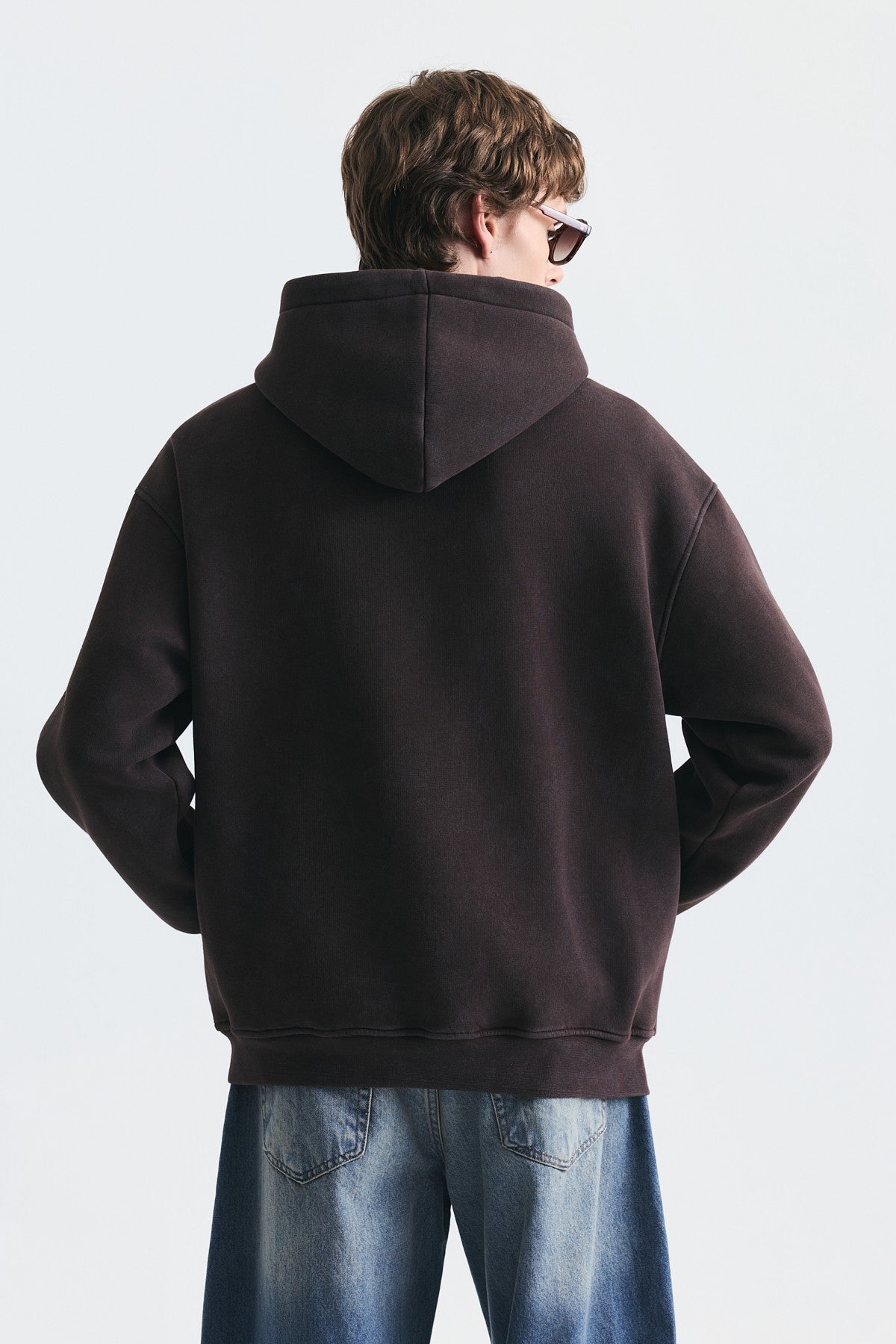 Oversize Yıkamalı Kapüşonlu Sweatshirt