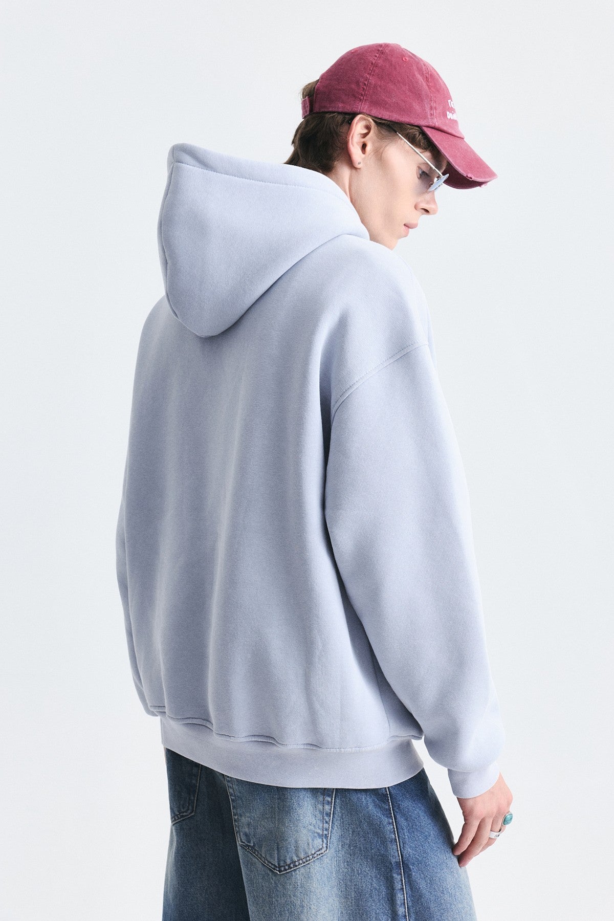 Oversize Yıkamalı Kapüşonlu Sweatshirt