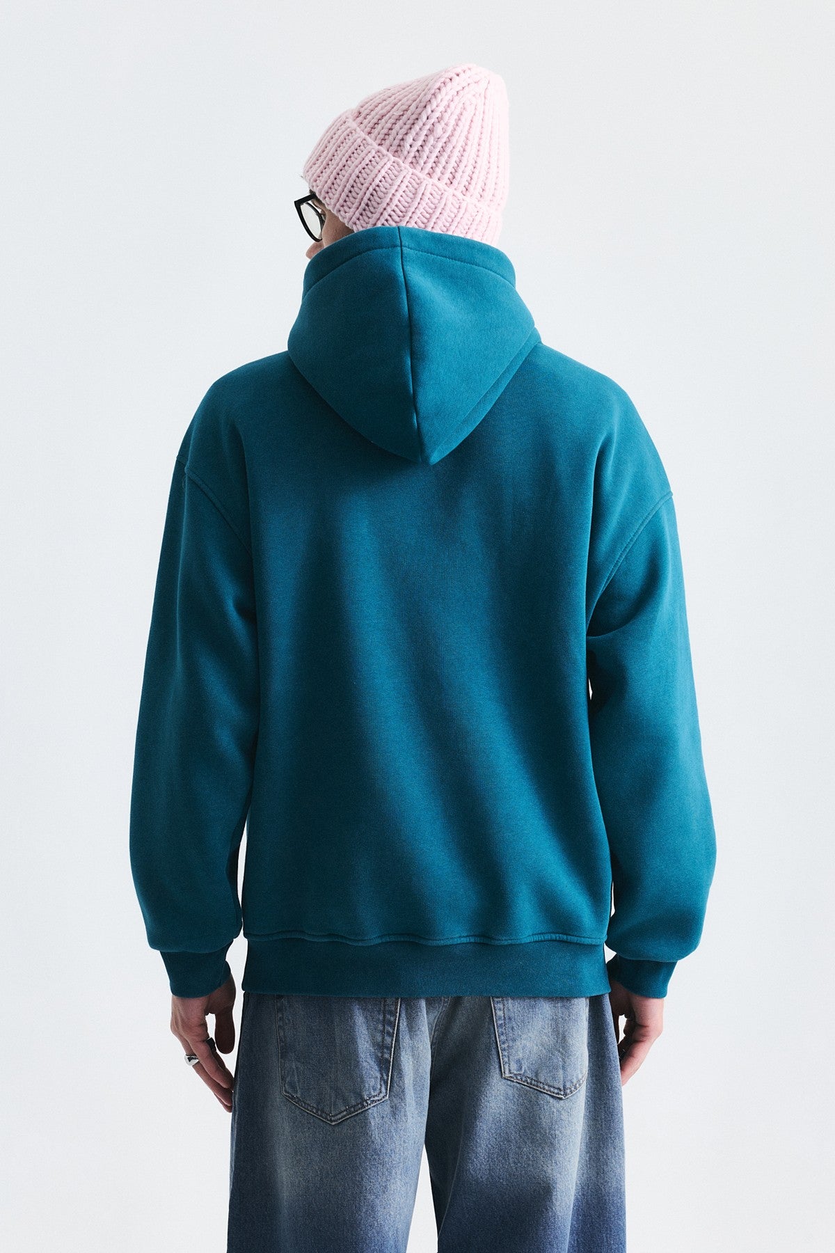 Oversize Yıkamalı Kapüşonlu Sweatshirt