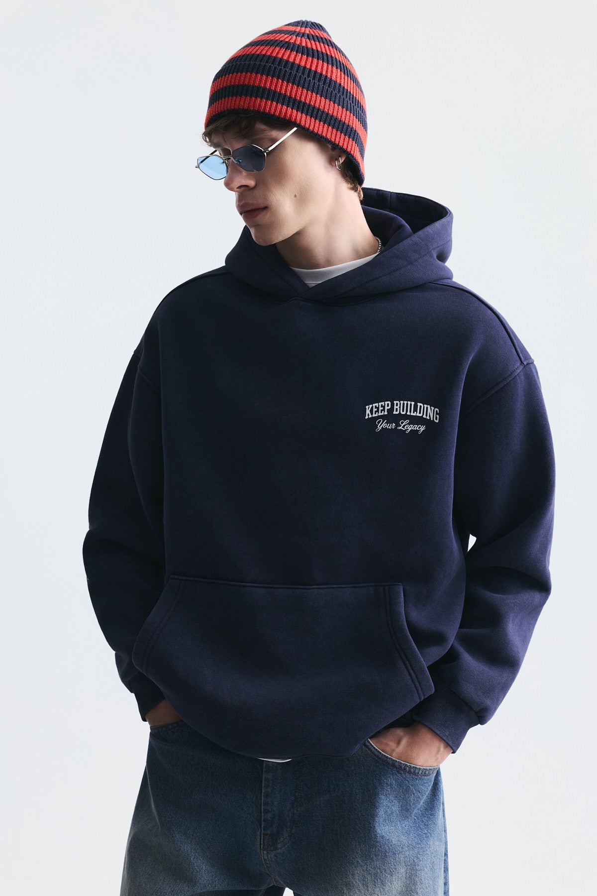 Oversize Yıkamalı Kapüşonlu Sweatshirt