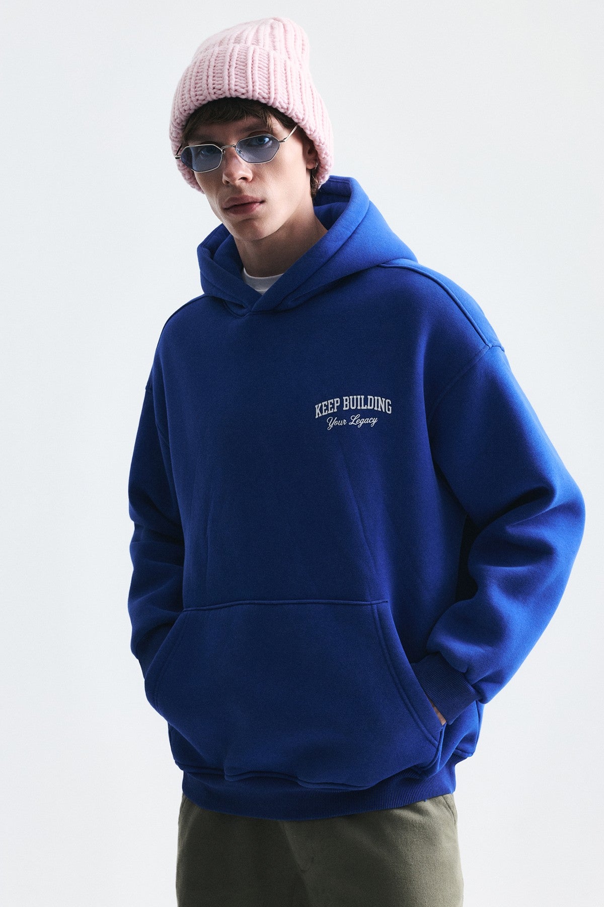Oversize Yıkamalı Kapüşonlu Sweatshirt
