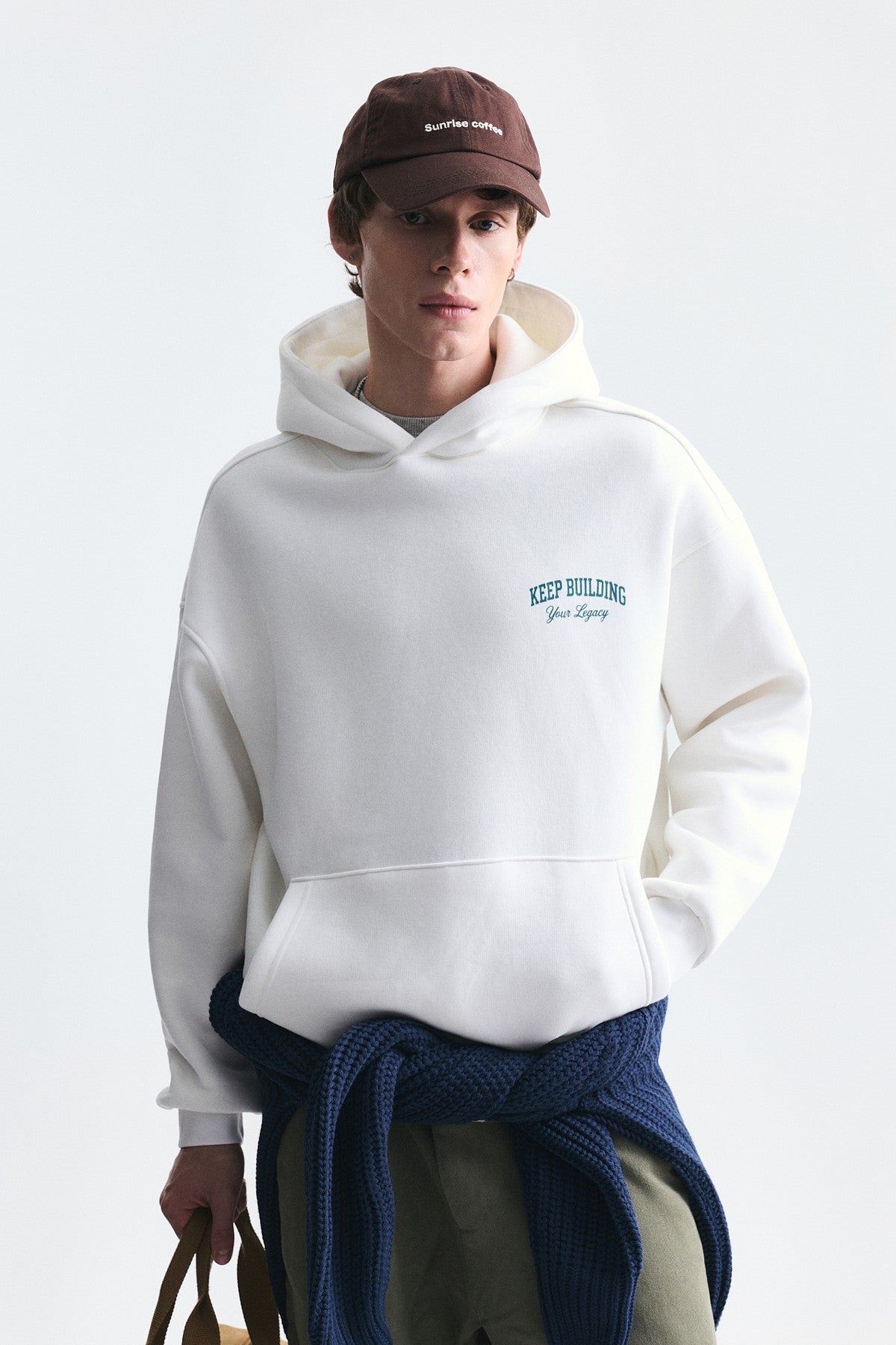Oversize Yıkamalı Kapüşonlu Sweatshirt