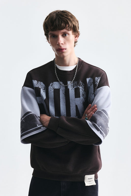 Oversize Çift Kollu Sweatshirt