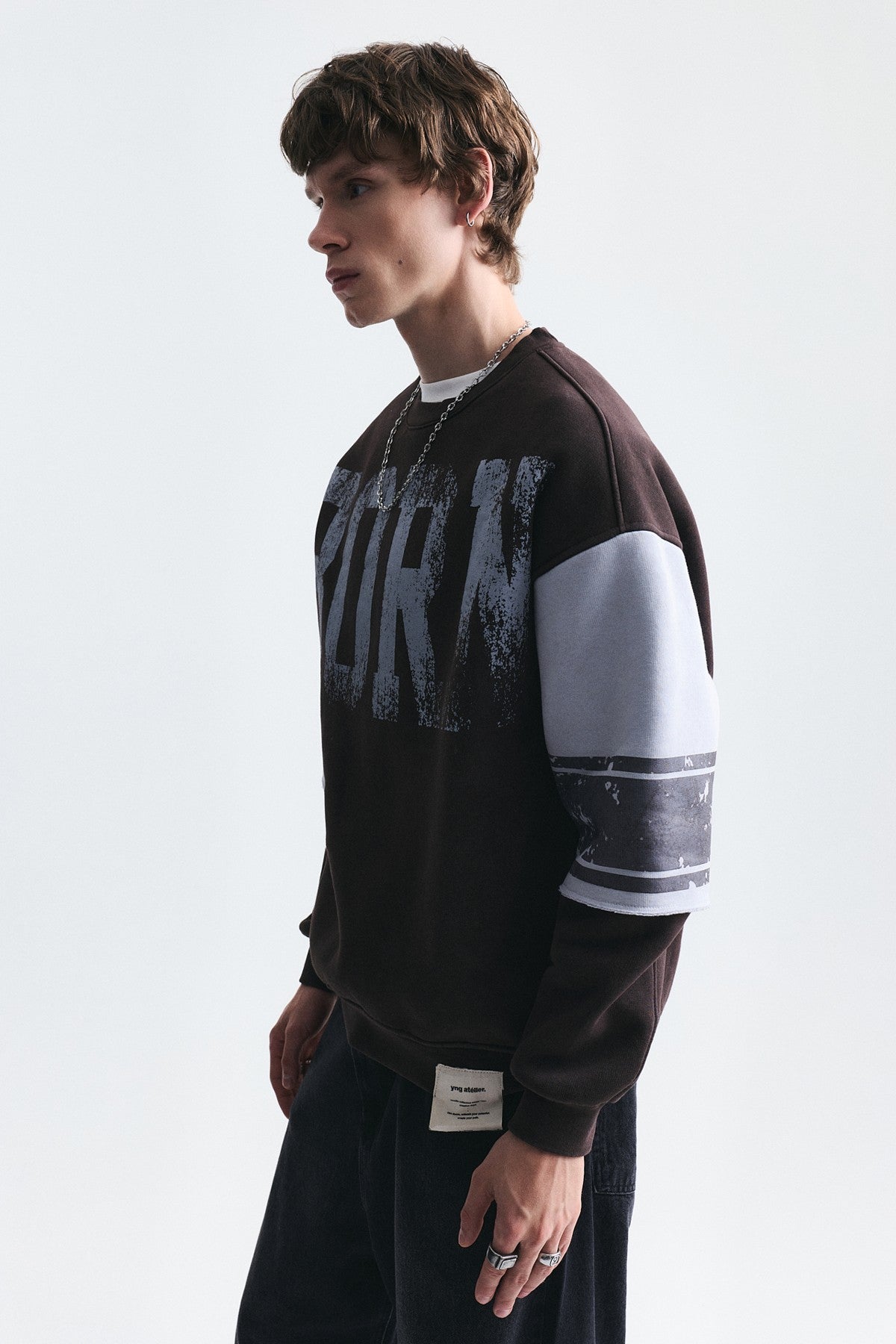 Oversize Çift Kollu Sweatshirt