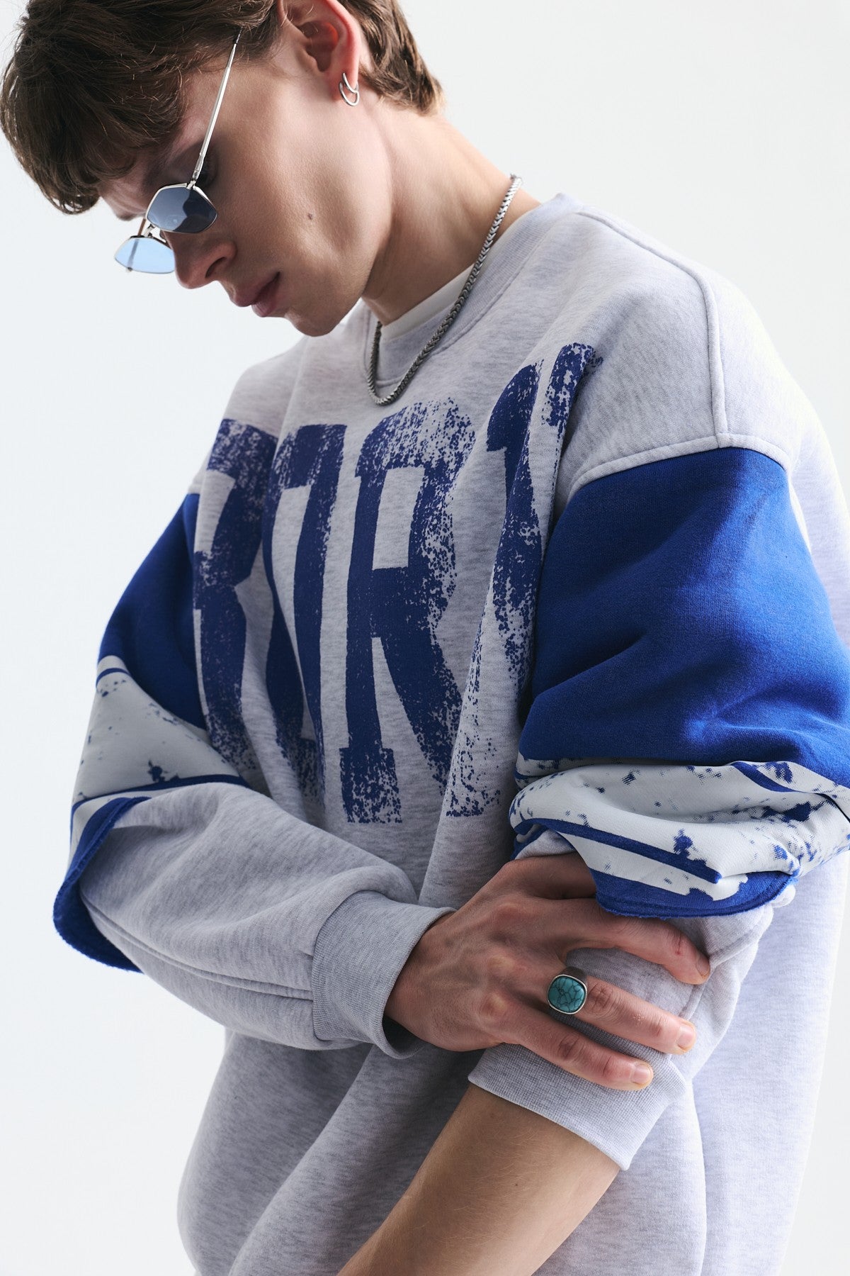 Oversize Çift Kollu Sweatshirt