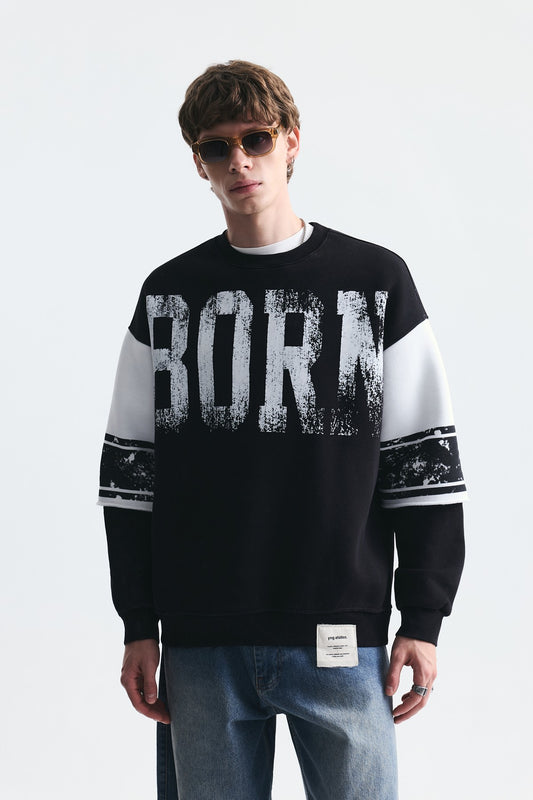 Oversize Çift Kollu Sweatshirt