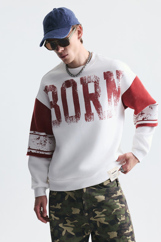 Oversize Çift Kollu Sweatshirt