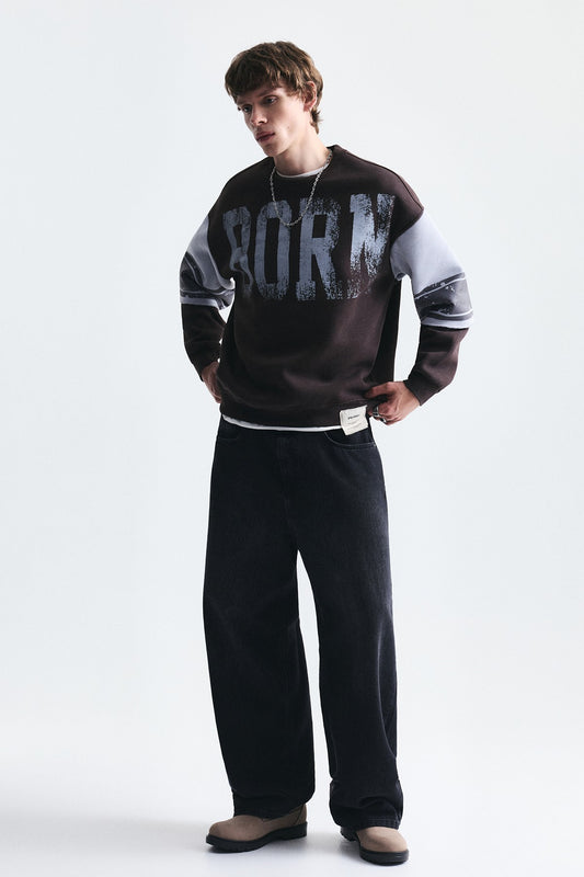 Oversize Çift Kollu Sweatshirt