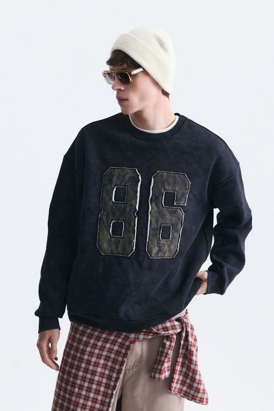 Oversize Bisiklet Yaka Sweatshirt