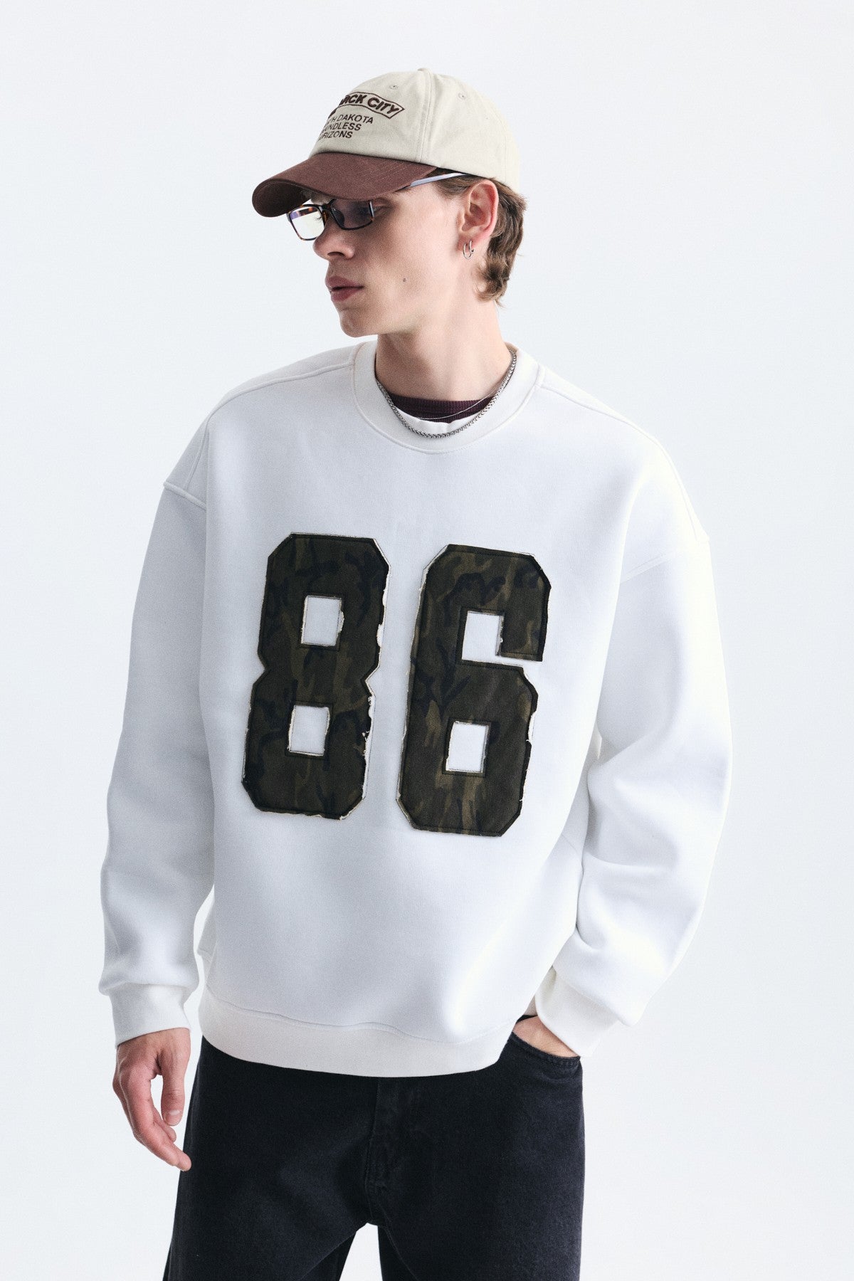 Oversize Bisiklet Yaka Sweatshirt