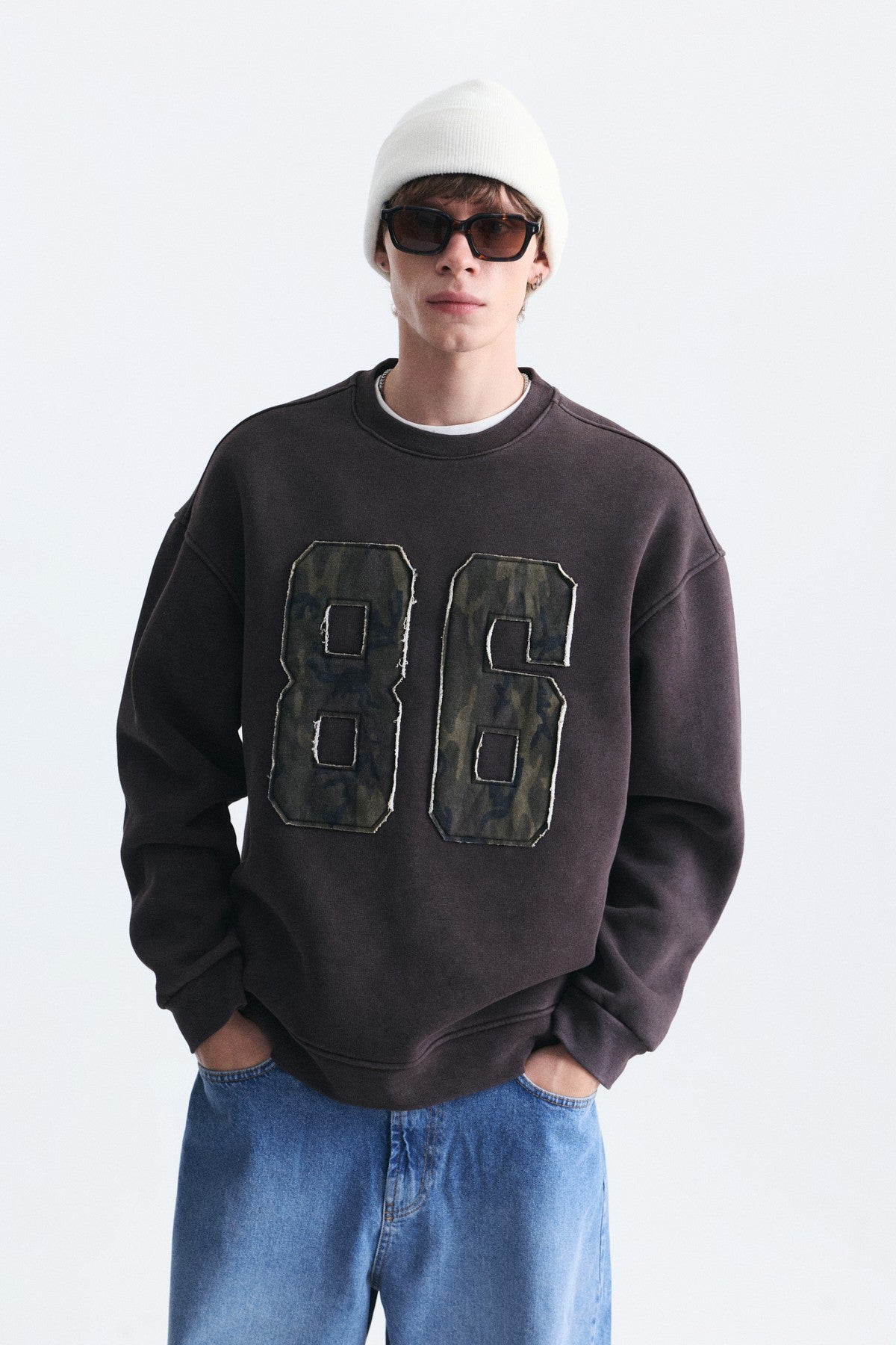Oversize Bisiklet Yaka Sweatshirt