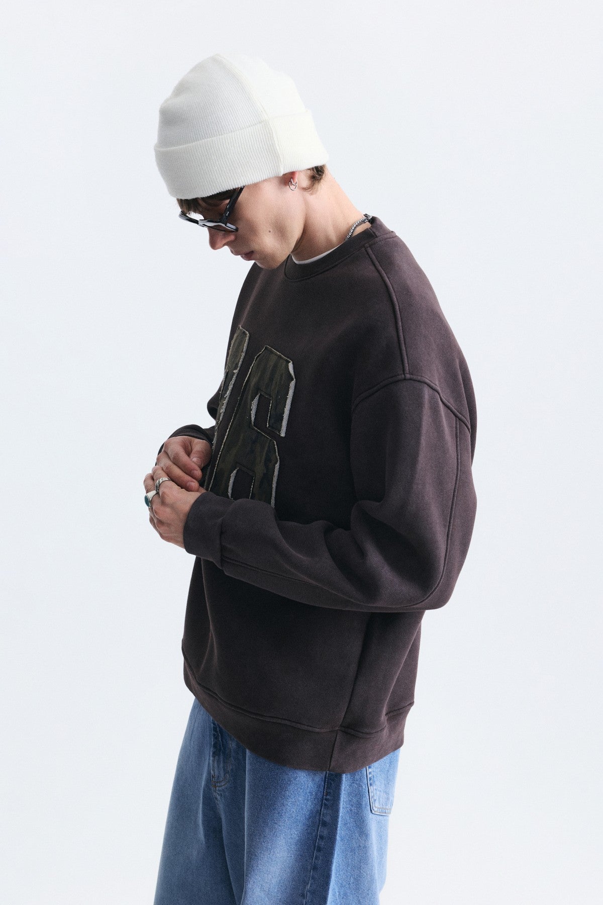 Oversize Bisiklet Yaka Sweatshirt