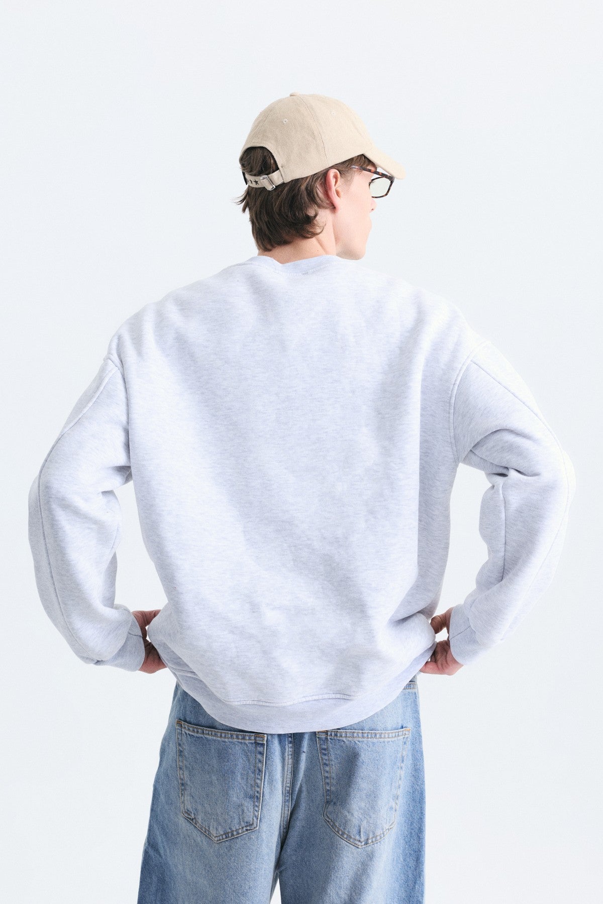 Oversize Bisiklet Yaka Sweatshirt