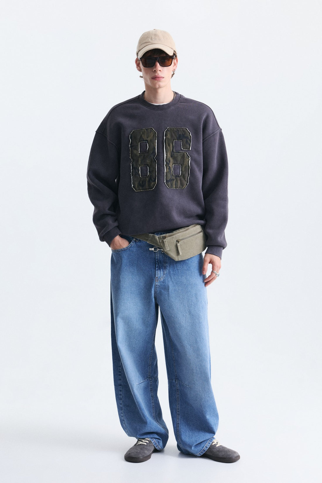 Oversize Bisiklet Yaka Sweatshirt
