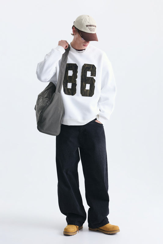Oversize Bisiklet Yaka Sweatshirt