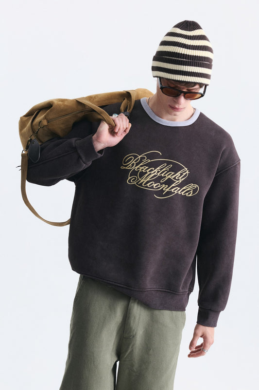 Boxy Fit Baskılı Sweatshirt