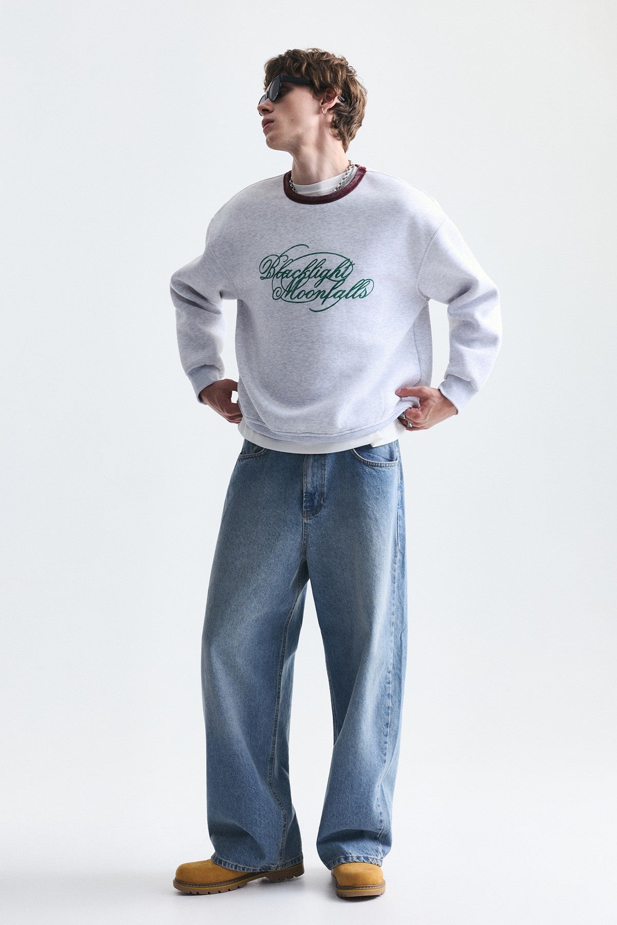 Boxy Fit Baskılı Sweatshirt