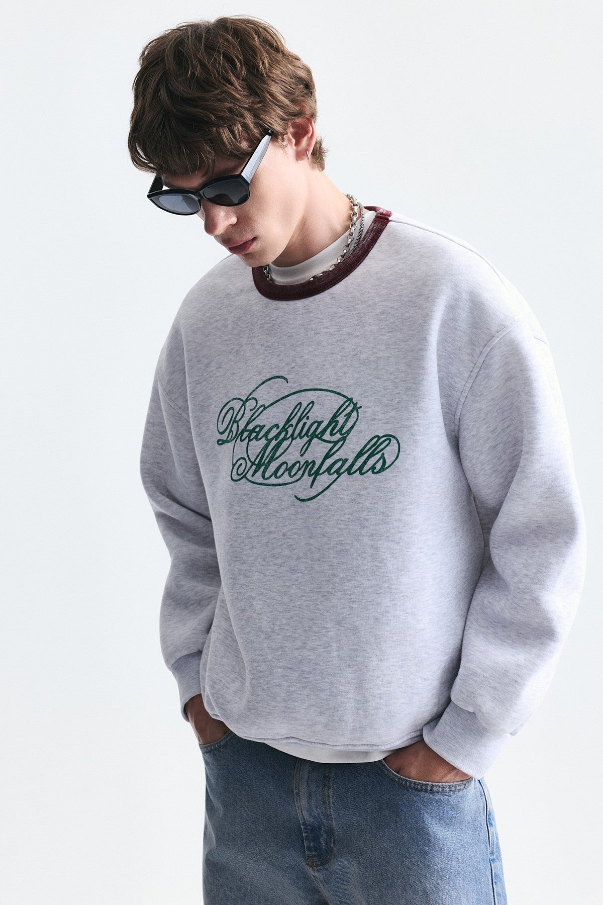 Boxy Fit Baskılı Sweatshirt
