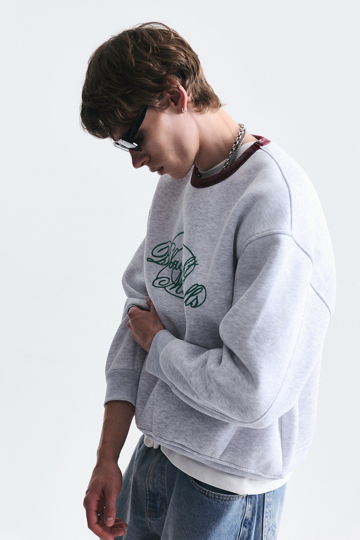 Boxy Fit Baskılı Sweatshirt