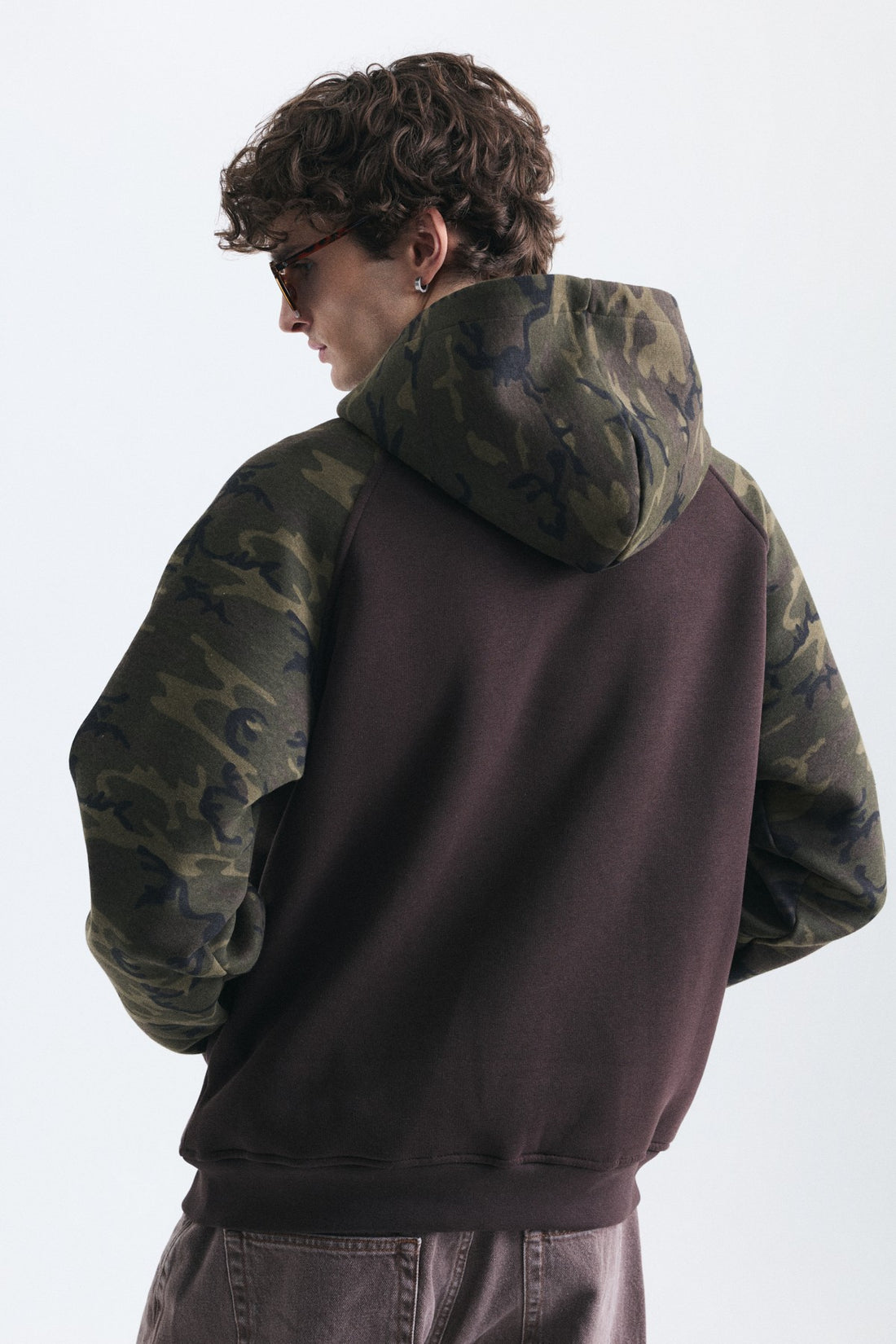 Kamuflaj Desenli Fermuarlı Sweatshirt