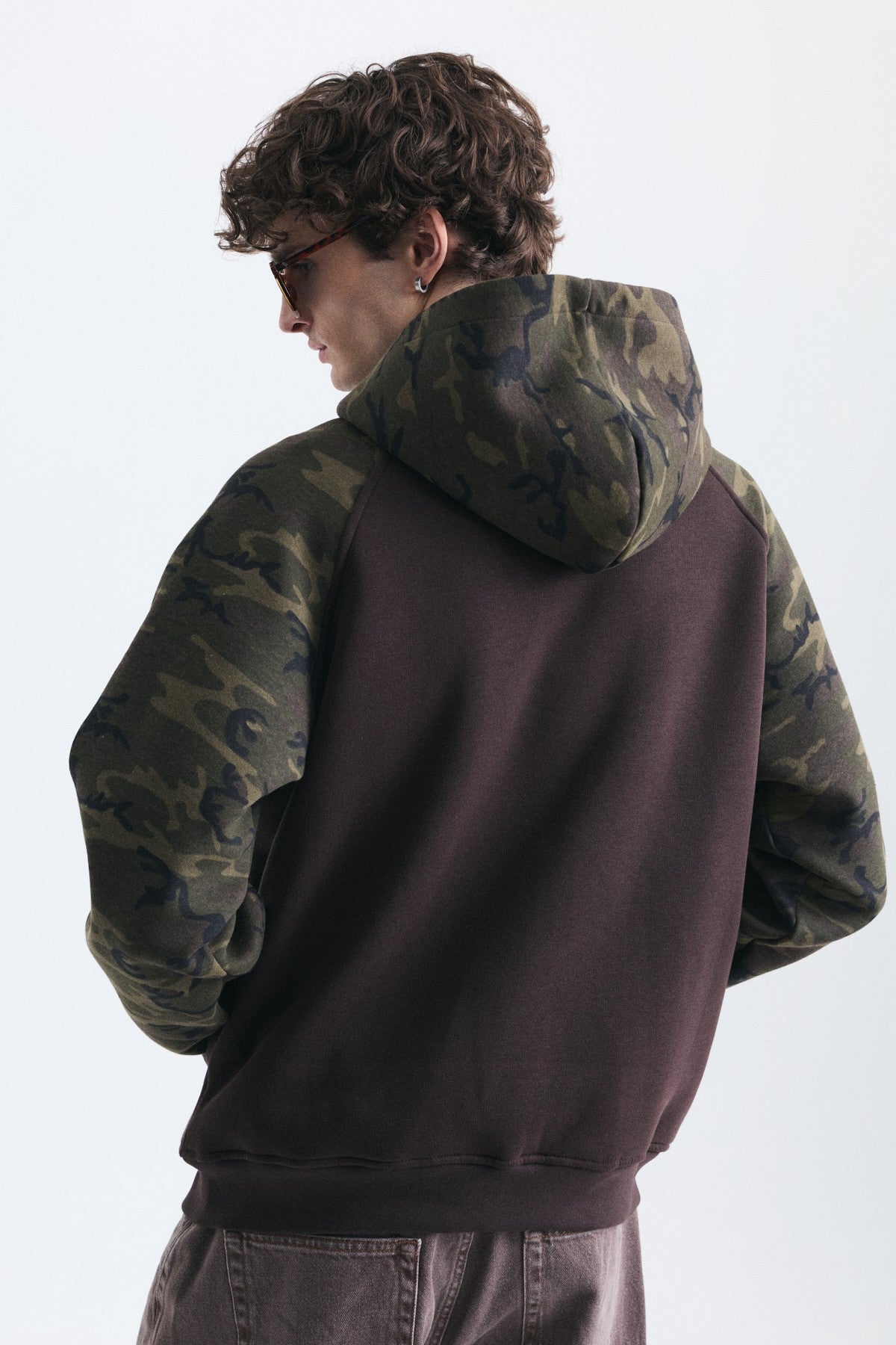 Kamuflaj Desenli Fermuarlı Sweatshirt