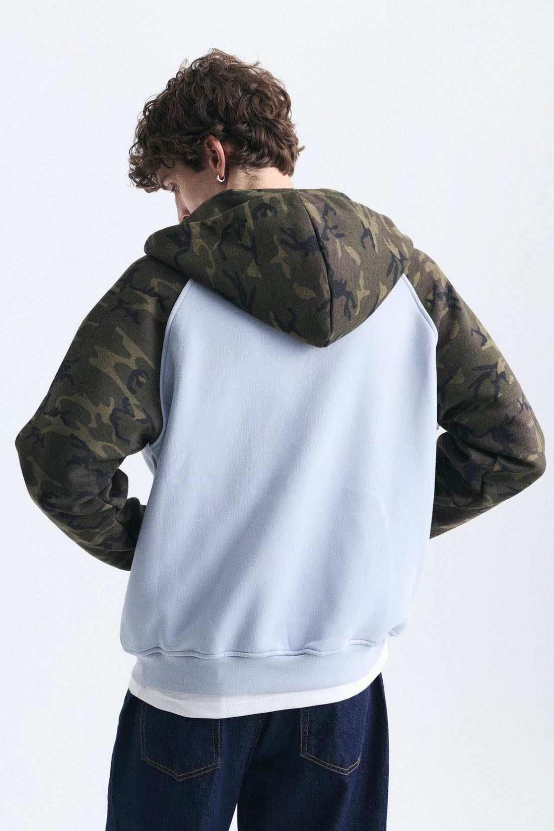 Kamuflaj Desenli Fermuarlı Sweatshirt