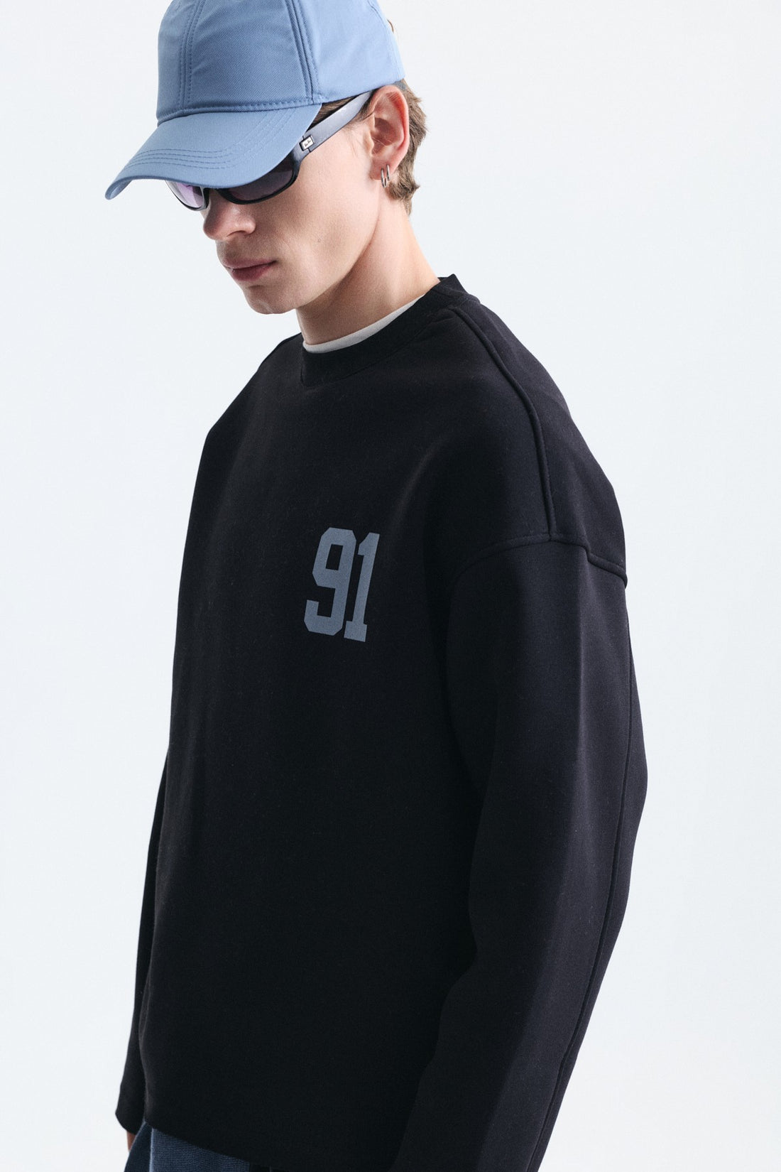 Oversize Baskılı Sweatshirt