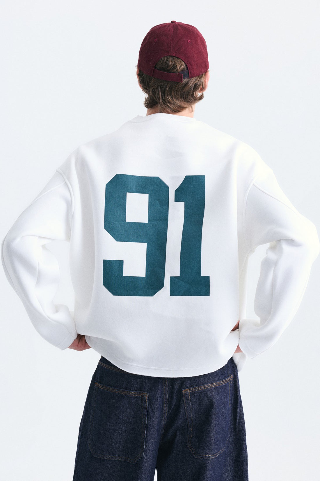 Oversize Baskılı Sweatshirt