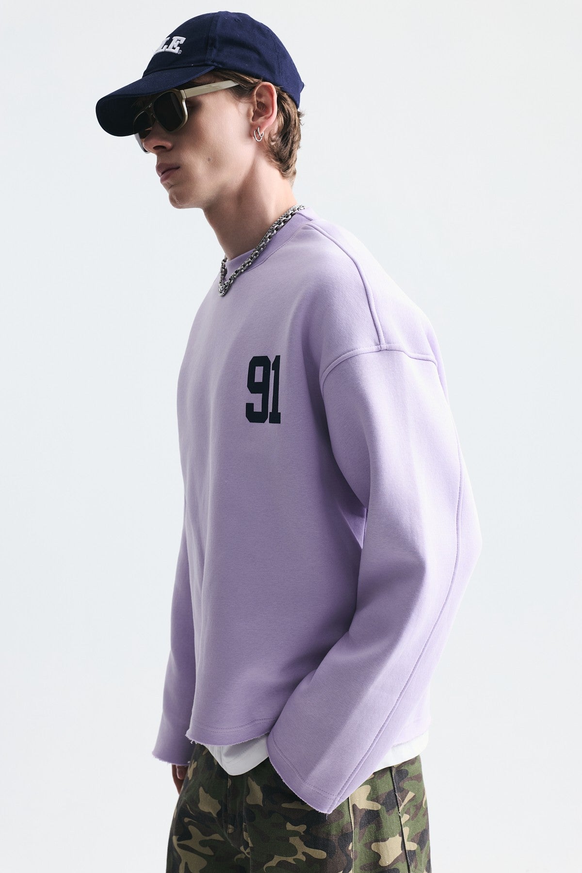 Oversize Baskılı Sweatshirt