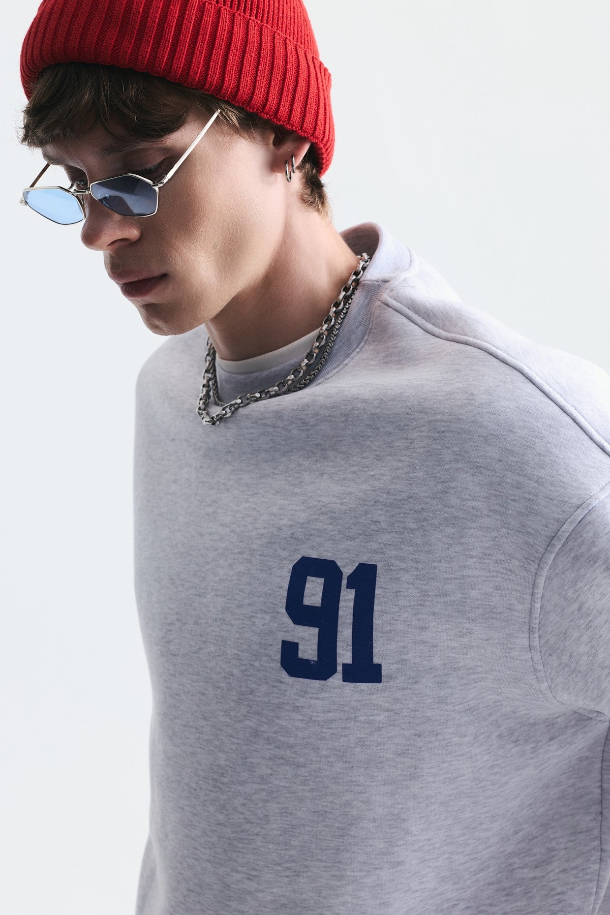 Oversize Baskılı Sweatshirt