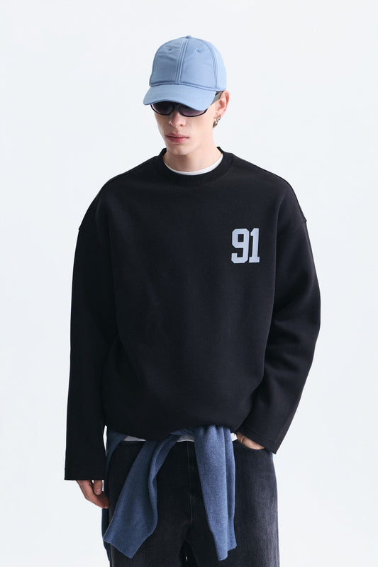 Oversize Baskılı Sweatshirt