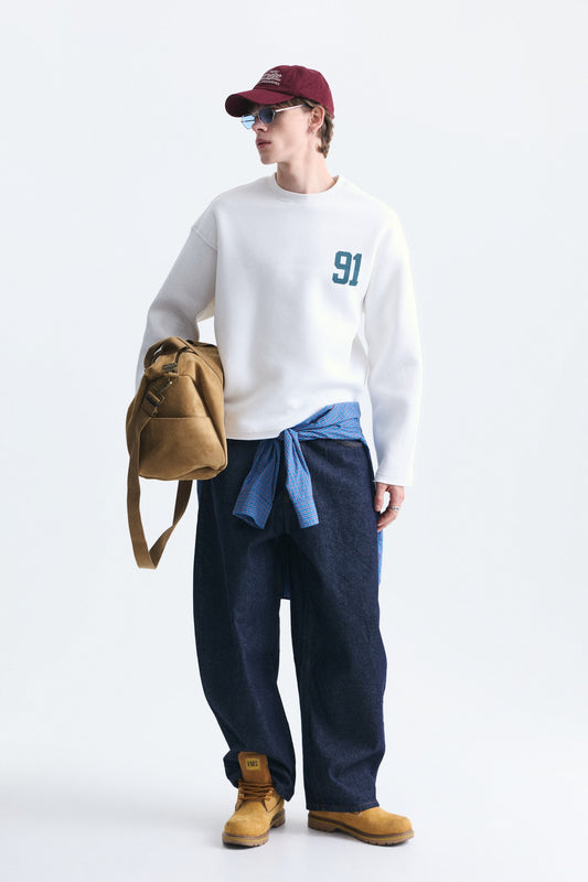 Oversize Baskılı Sweatshirt