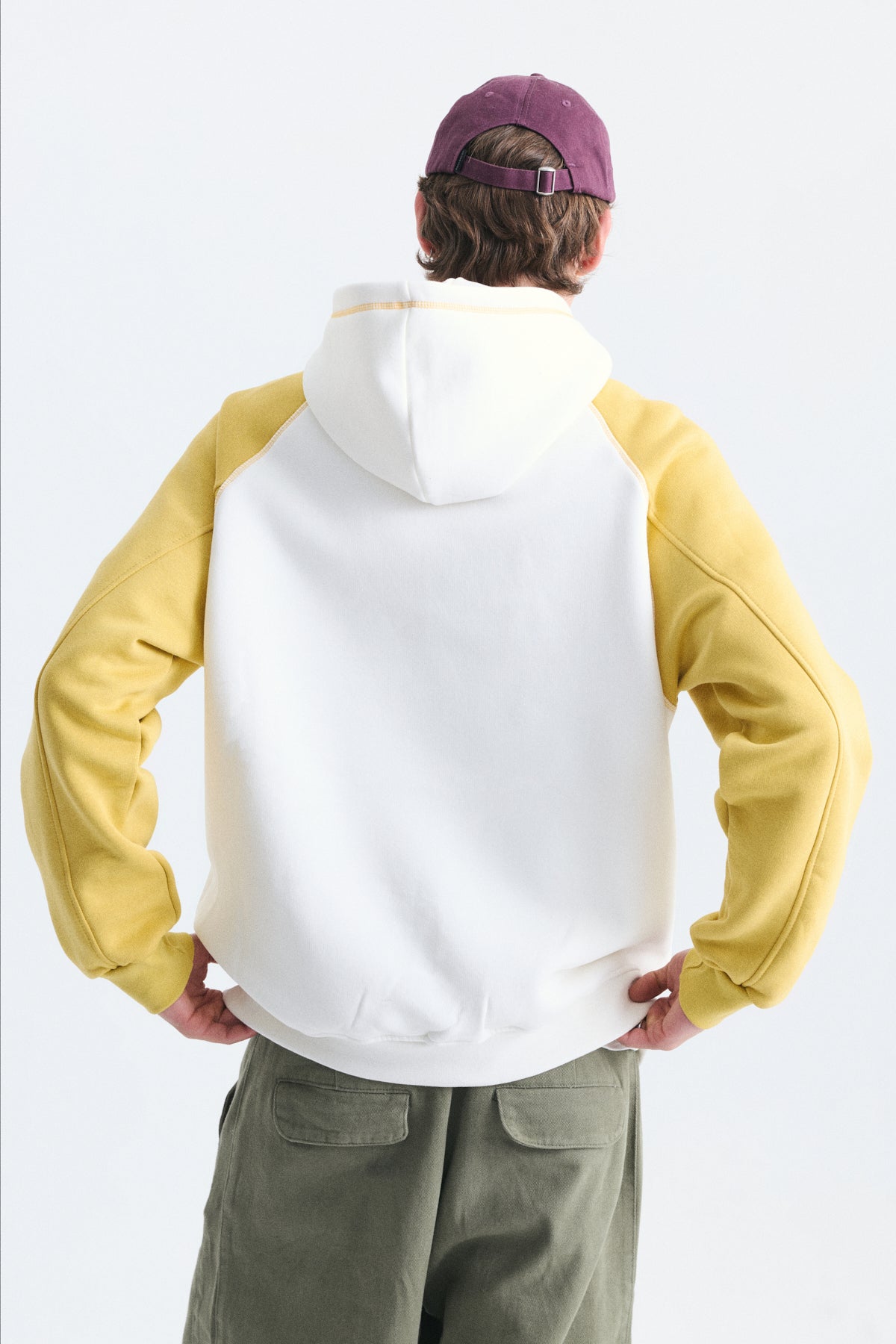 Renk Bloklu Kanguru Cepli Kapüşonlu Sweatshirt